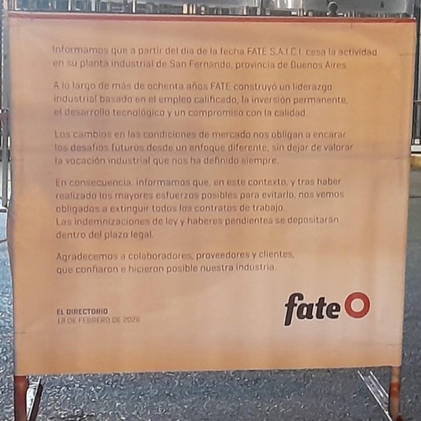 Cierra Fate: Golpe Hist&oacute;rico Para La Industria Del Neum&aacute;tico Argentino