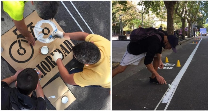Mar Del Plata: Un Grupo De Ciclistas Salió A Pintar Bicisendas Ya Que “El Municipio No Lo Hace”    