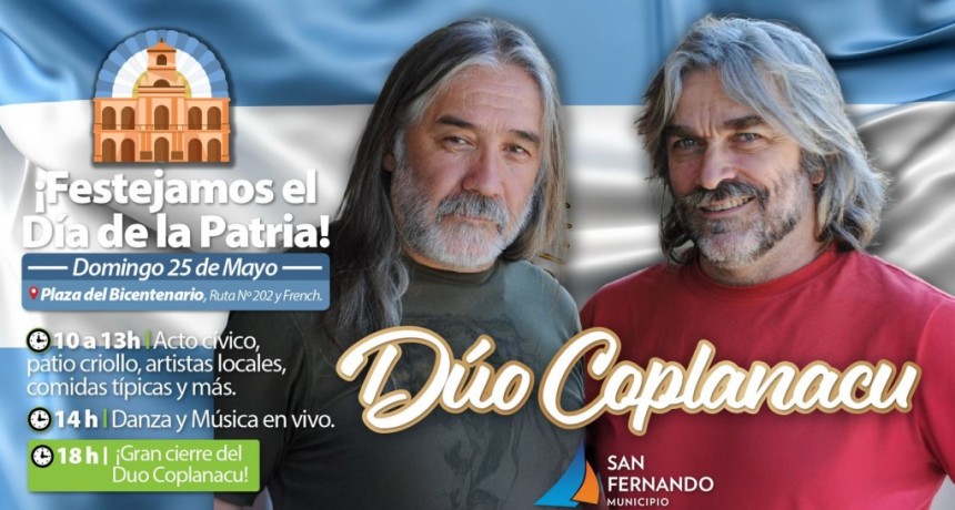 En San Fernando El D&uacute;o Coplanacu Actuar&aacute; En El Festejo Del 25 De Mayo