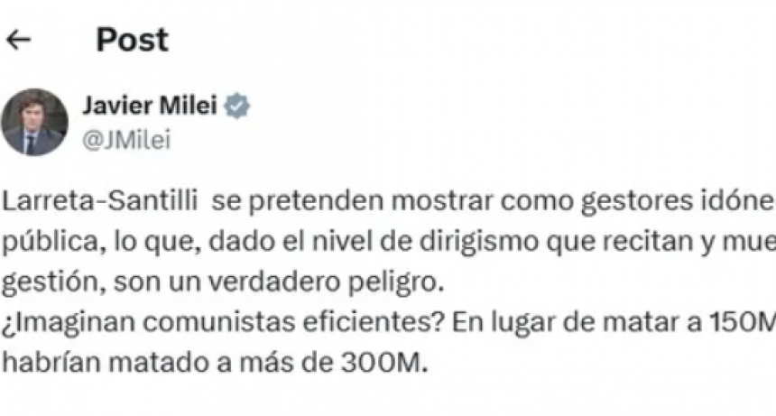 &ldquo;No Hay Nadie Que No Diga Que Es Un Corrupto&rdquo;: El Reciente Archivo De Javier Milei Contra Diego Santilli
